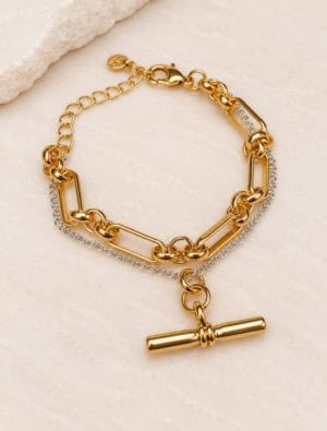 Maline double layered bracelet-Gold/silver.