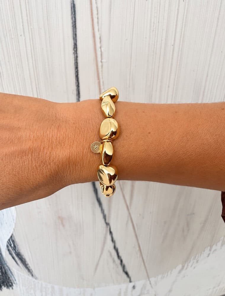 Antoni stretch beaded bracelet-14k gold plated. - Image 2