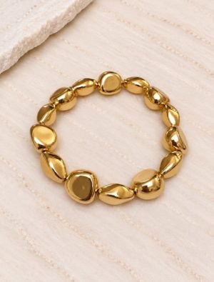 Antoni stretch beaded bracelet-14k gold plated.