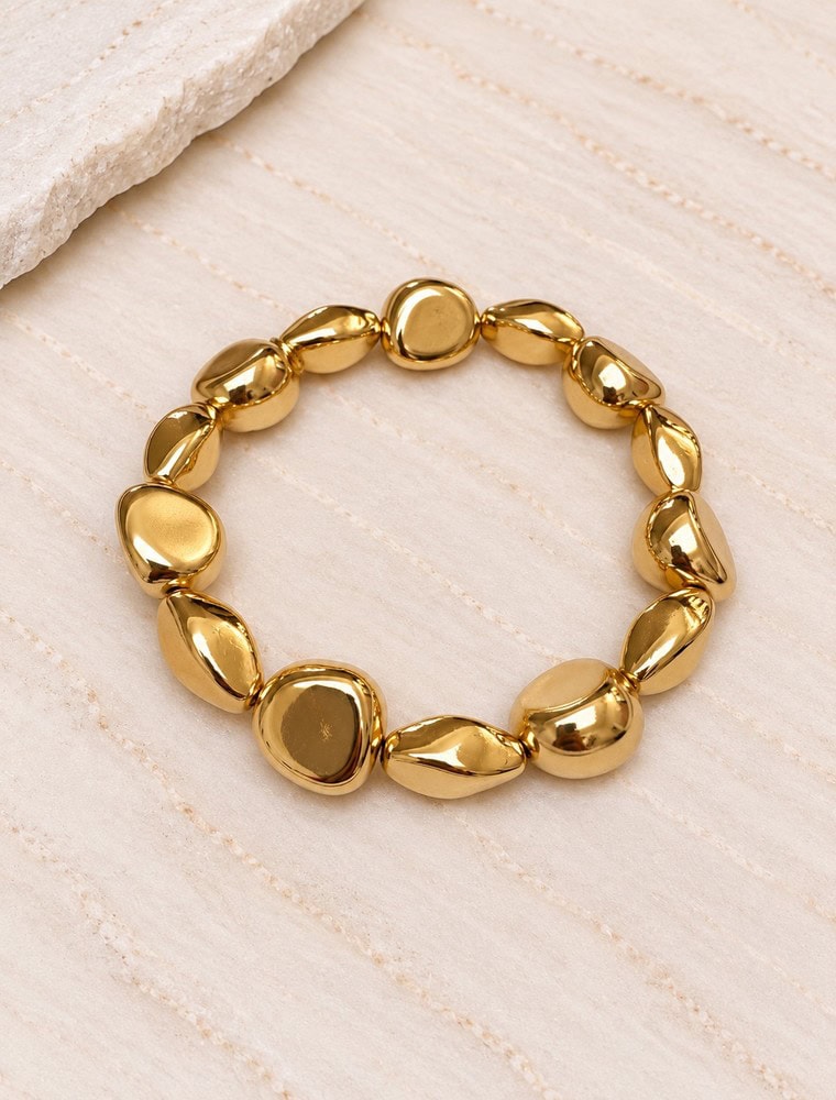 Antoni stretch beaded bracelet-14k gold plated.
