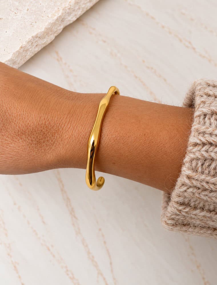 Sadie waterproof bangle-14k gold plated. - Image 2